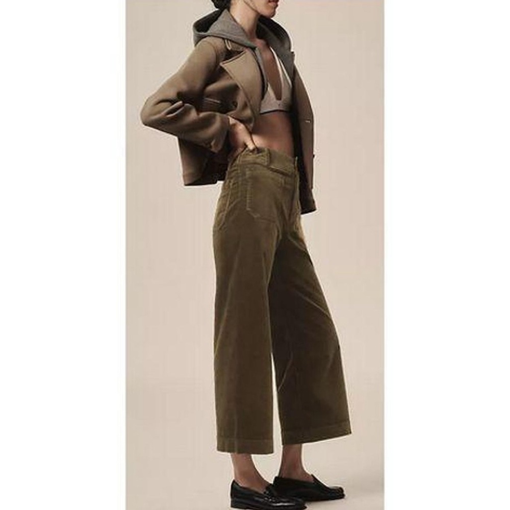 Anthropologie Maeve Colette Moss Green Corduroy Pants - Picture 2 of 6